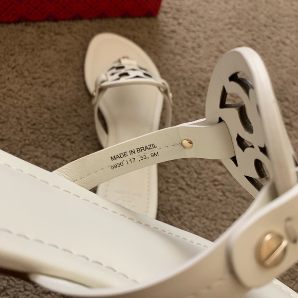 NEW 9 Tory Burch Leather Miller Sandals Bleach - Picture 10 of 12
